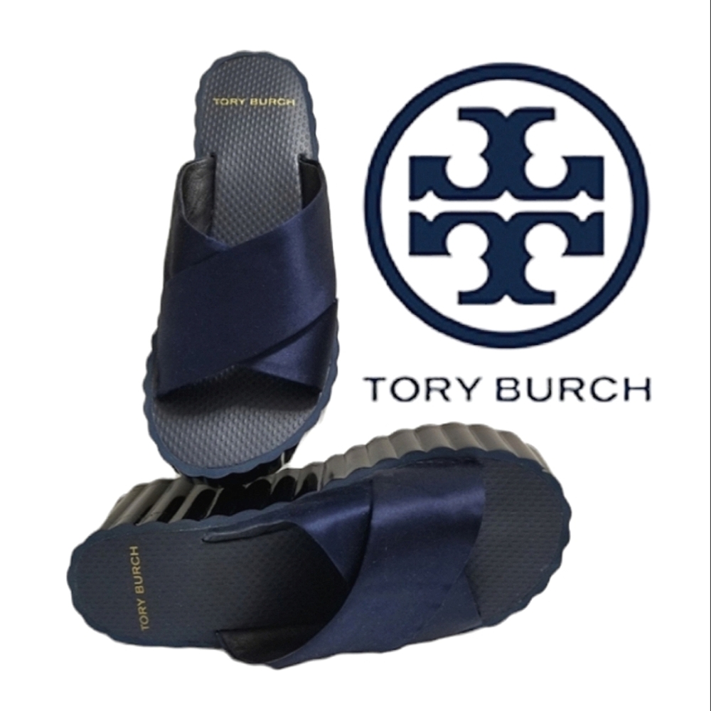 Tory Burch Scallop Wedge Platform Slide Sandal 7M